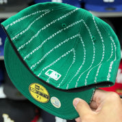 New Era Los Angeles Dodgers 'Matrix Pinstripe' Green 59FIFTY Fitted Hat - Product Image