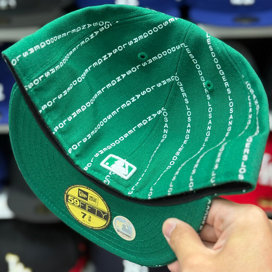 New Era Los Angeles Dodgers 'Matrix Pinstripe' Green 59FIFTY Fitted Hat - Product Image