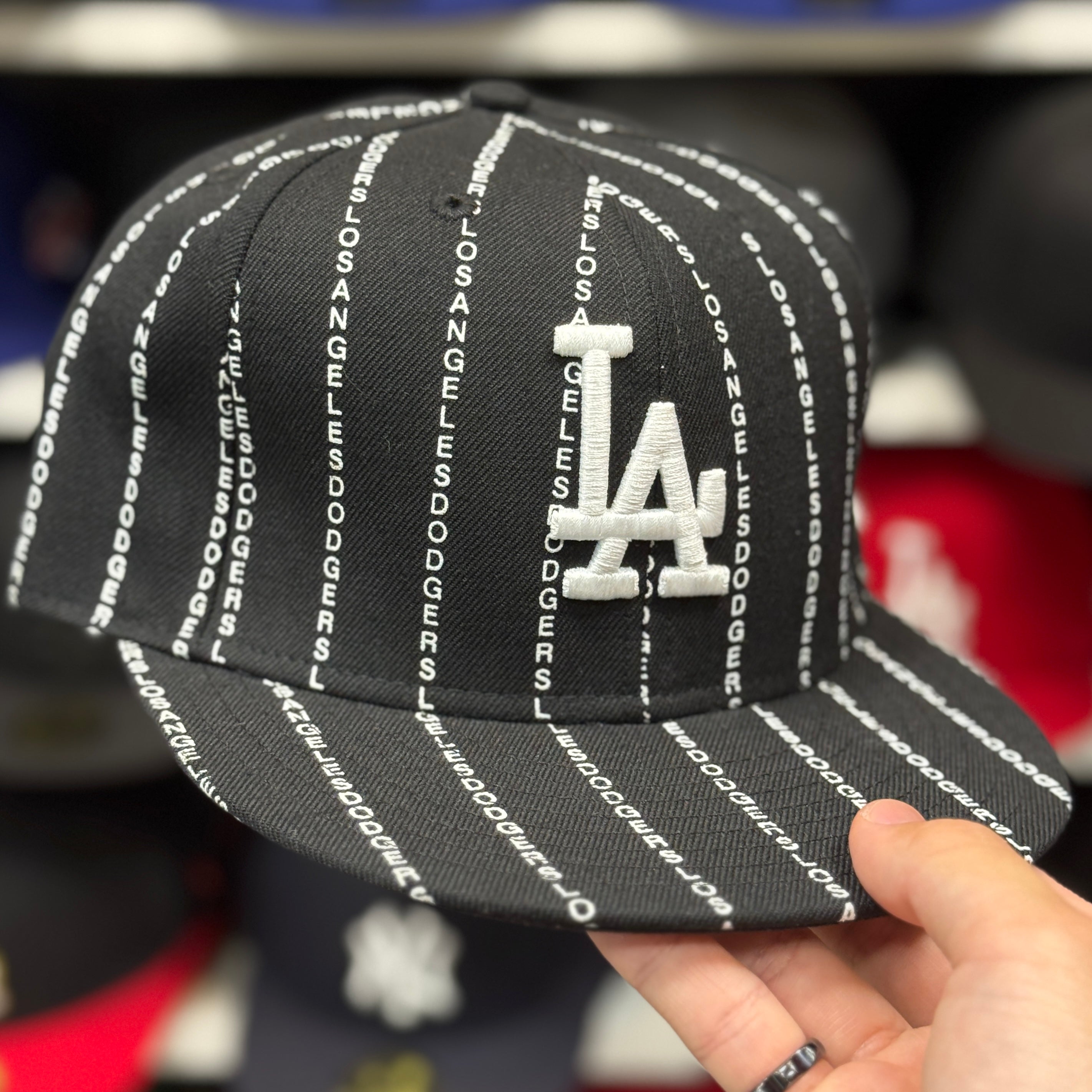 New Era Los Angeles Dodgers 'Matrix Pinstripe' Black 59FIFTY Fitted Hat - Product Image