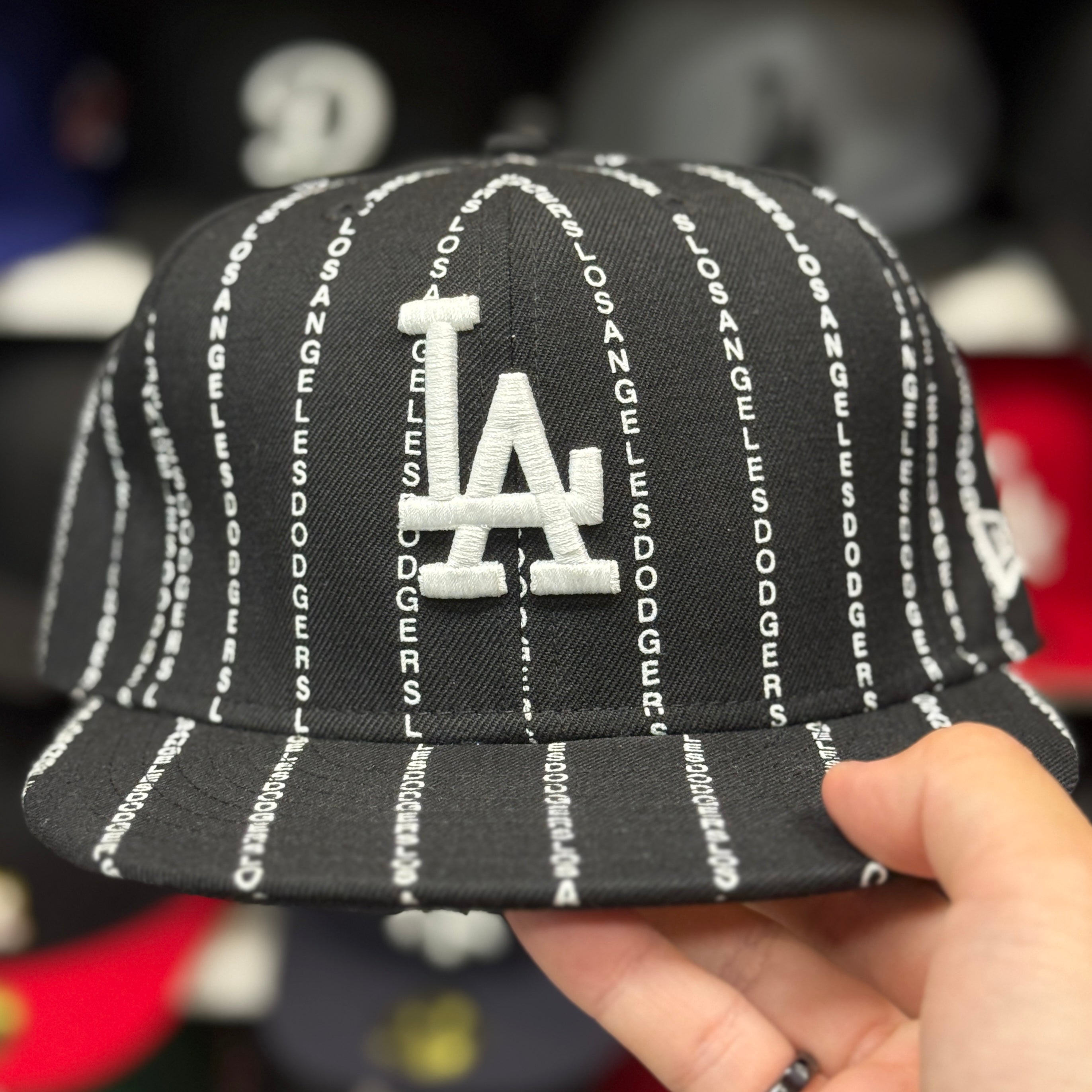 New Era Los Angeles Dodgers 'Matrix Pinstripe' Black 59FIFTY Fitted Hat - Product Image