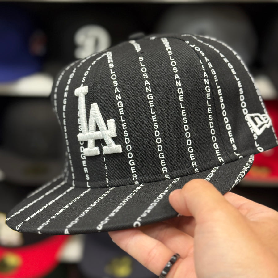 New Era Los Angeles Dodgers 'Matrix Pinstripe' Black 59FIFTY Fitted Hat - Product Image