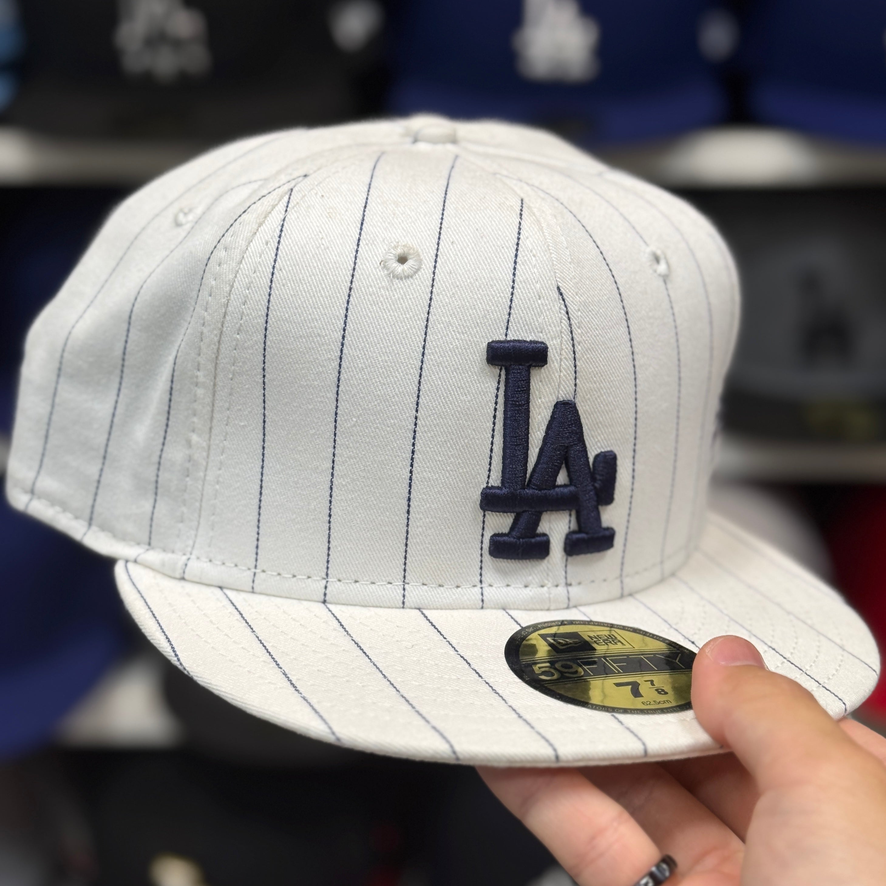 New Era Los Angeles Dodgers 'Pinstripe' White 59FIFTY Fitted Hat - Product Image