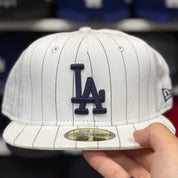 New Era Los Angeles Dodgers 'Pinstripe' White 59FIFTY Fitted Hat - Product Image