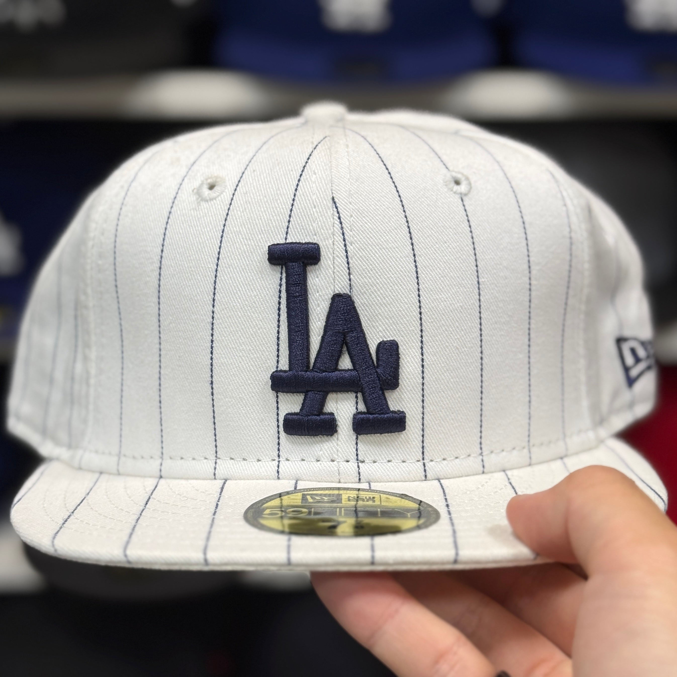 New Era Los Angeles Dodgers 'Pinstripe' White 59FIFTY Fitted Hat - Product Image