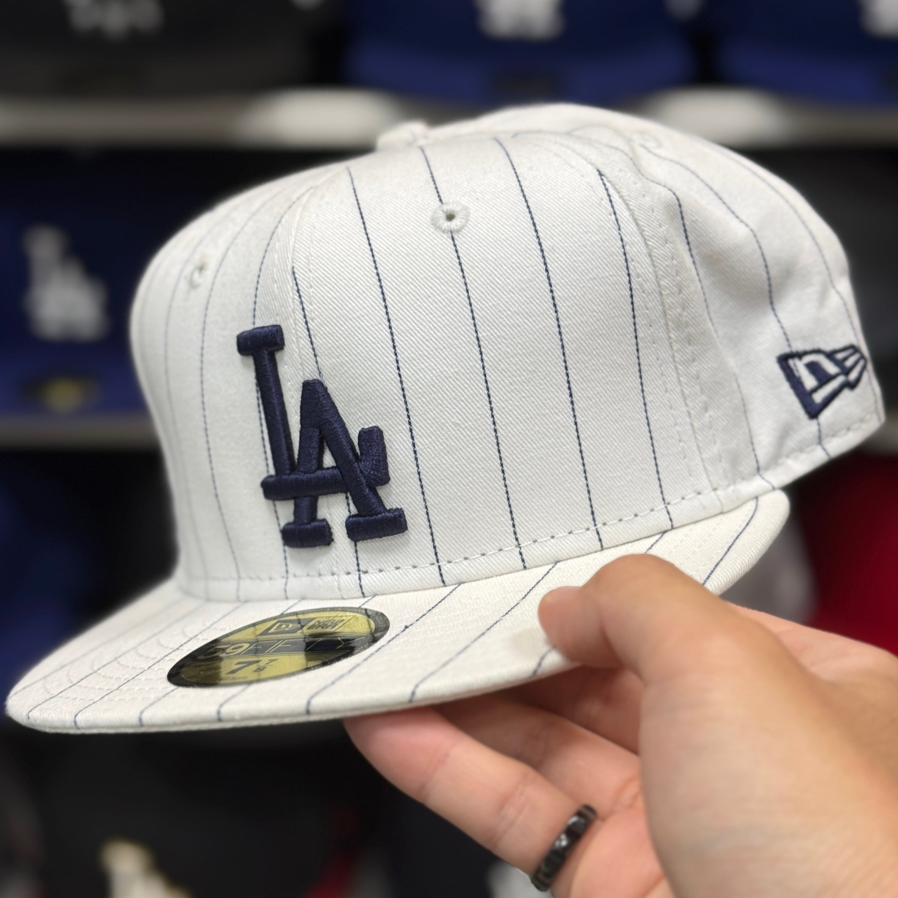 New Era Los Angeles Dodgers 'Pinstripe' White 59FIFTY Fitted Hat - Product Image