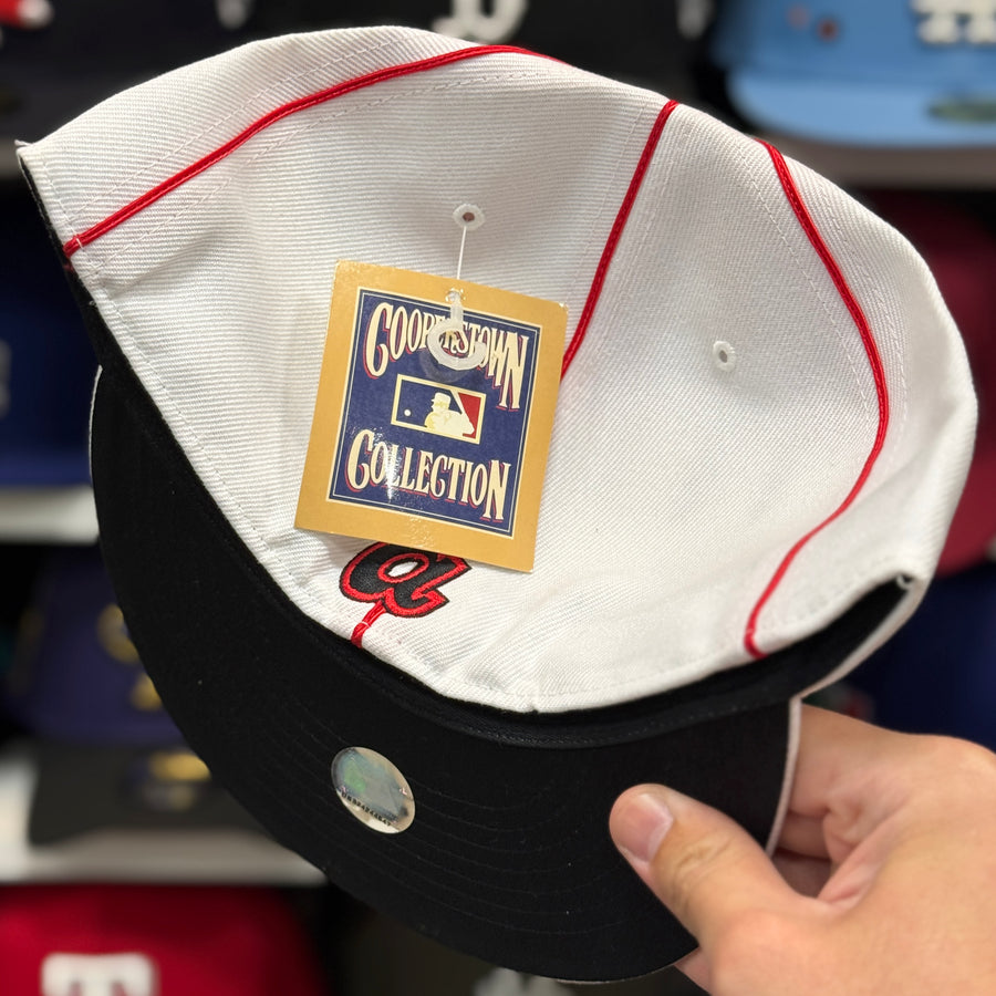 Atlanta Braves 'Pinstripe' White Twin Enterprises Fitted Hat - Product Image