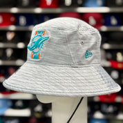 New Era New Miami Dolphins Bucket Hat | Silver / Teal Under Brim - Product Image