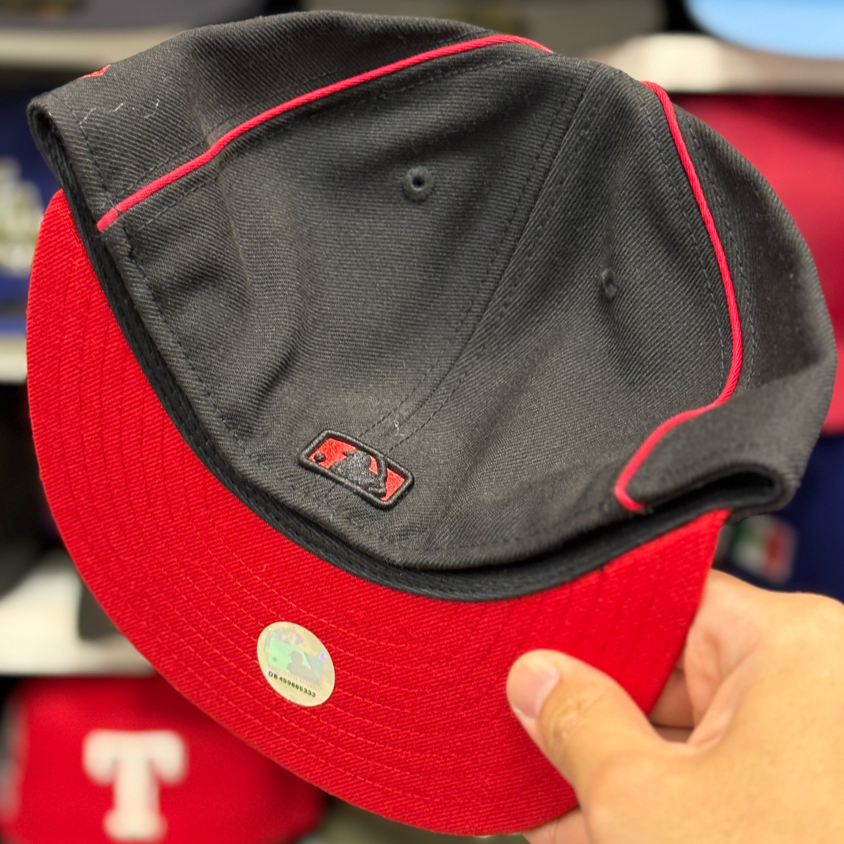 New Era Atlanta Braves 'Scarlet Monogram' All Black 59FIFTY Fitted Hat - Product Image