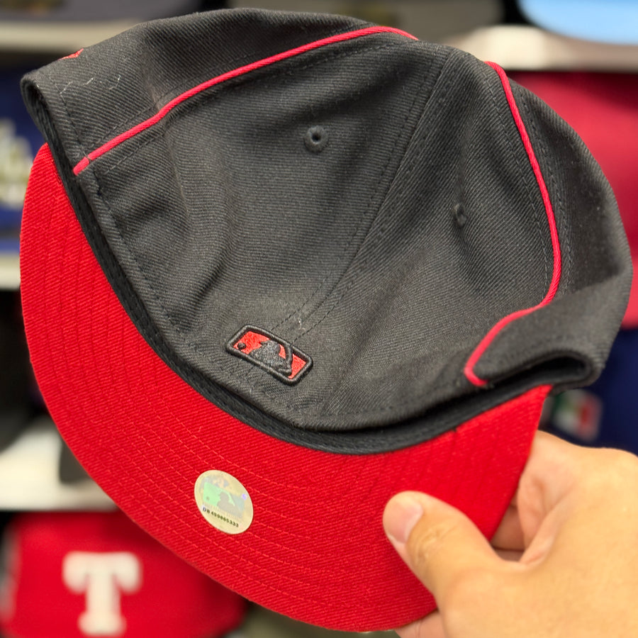 New Era Atlanta Braves 'Scarlet Monogram' All Black 59FIFTY Fitted Hat - Product Image