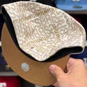 New Era Atlanta Braves 'Gold Wordmark' White 59FIFTY Fitted Hat - Product Image