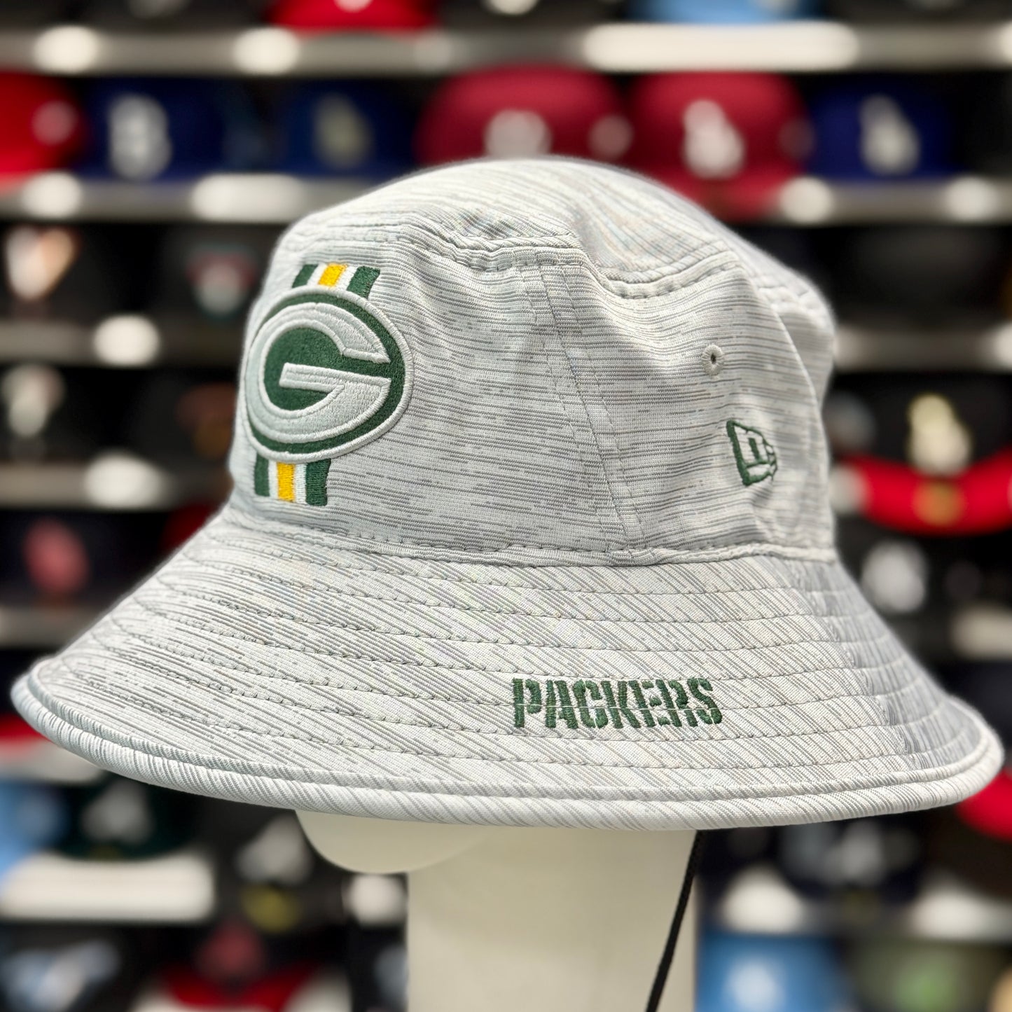 New Era Green Bay Packers Bucket Hat | Silver / Green Under Brim