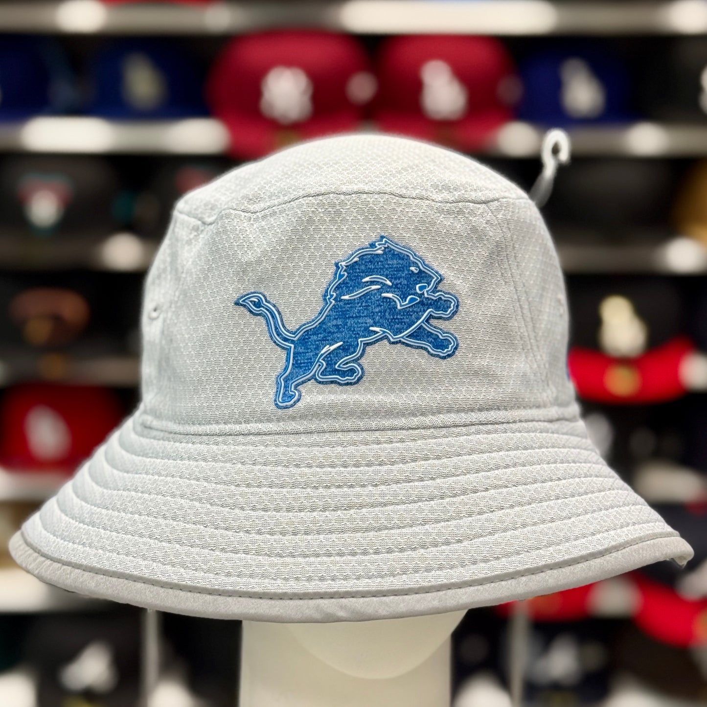 New Era Detroit Lions Bucket Hat | Silver / Blue Under Brim