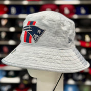 New Era New England Patriots Bucket Hat | Silver / Navy Under Brim - Product Image