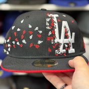New Era Los Angeles Dodgers 'Logo Scatter' Black 59FIFTY Fitted Hat - Product Image