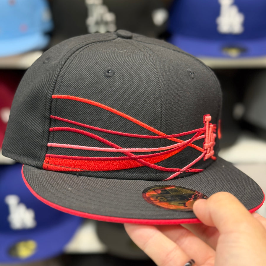 New Era Los Angeles Dodgers 'Vista Mini Logo' Black 59FIFTY Fitted Hat - Product Image