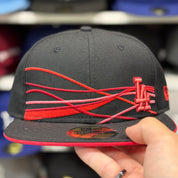 New Era Los Angeles Dodgers 'Vista Mini Logo' Black 59FIFTY Fitted Hat - Product Image