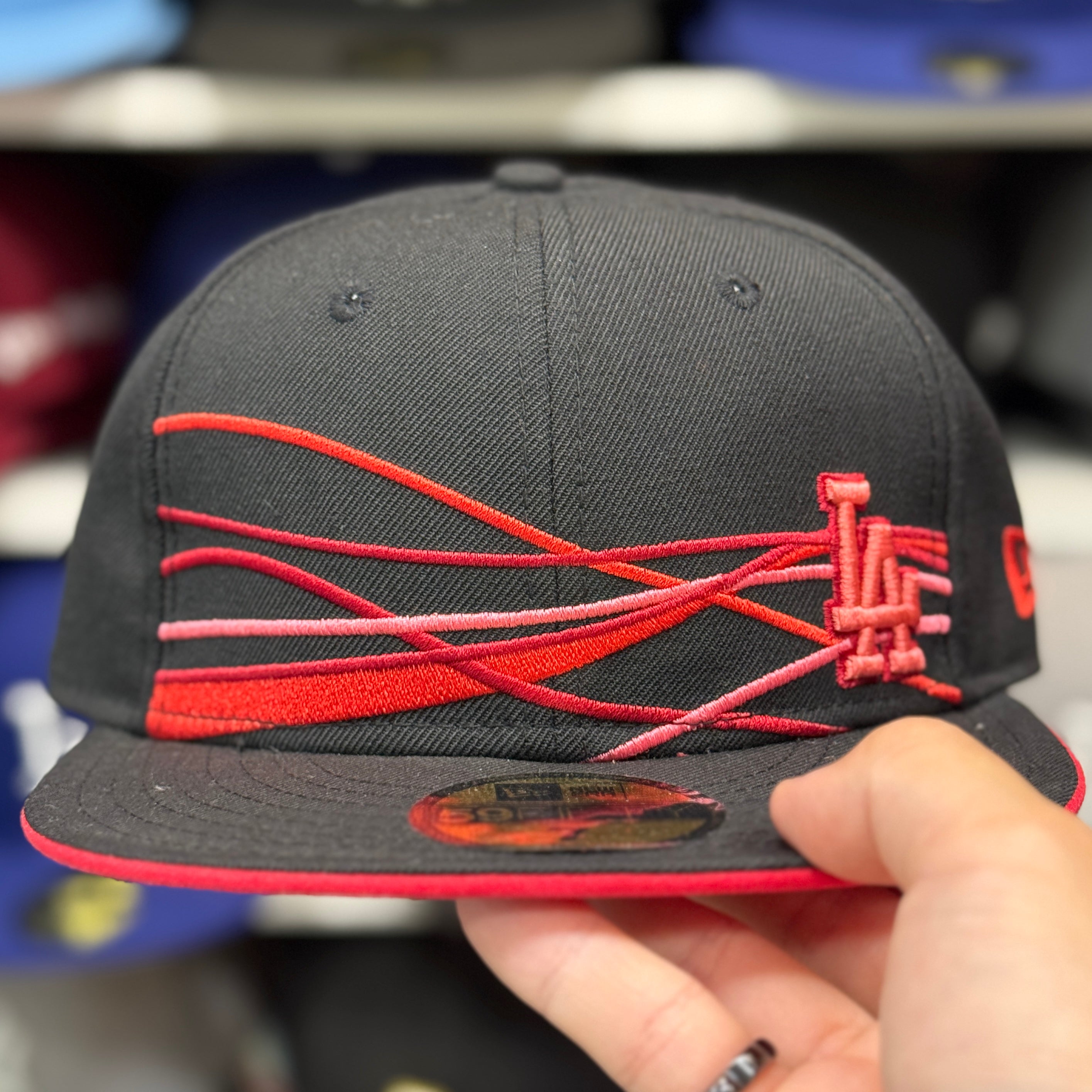 New Era Los Angeles Dodgers 'Vista Mini Logo' Black 59FIFTY Fitted Hat - Product Image