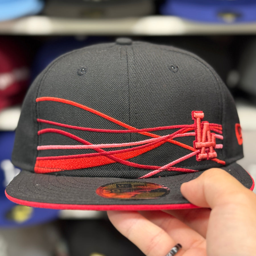 New Era Los Angeles Dodgers 'Vista Mini Logo' Black 59FIFTY Fitted Hat - Product Image