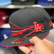 New Era Los Angeles Dodgers 'Vista Mini Logo' Black 59FIFTY Fitted Hat - Product Image