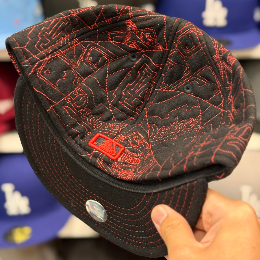 New Era Los Angeles Dodgers 'Wool Blueprint' Black 59FIFTY Fitted Hat - Product Image