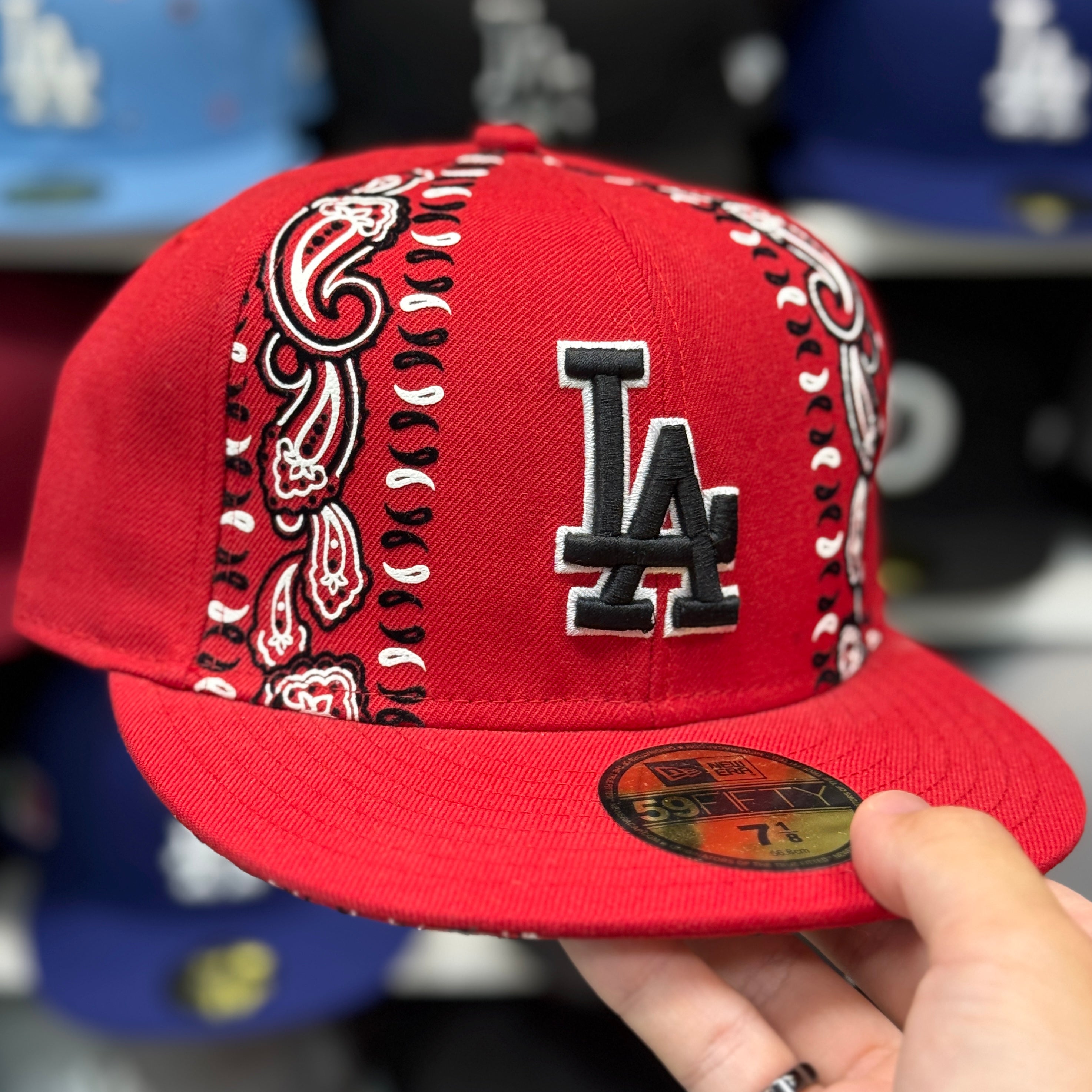 New Era Los Angeles Dodgers 'Paisley Cut' Red 59FIFTY Fitted Hat - Product Image