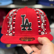 New Era Los Angeles Dodgers 'Paisley Cut' Red 59FIFTY Fitted Hat - Product Image