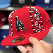 New Era Los Angeles Dodgers 'Paisley Cut' Red 59FIFTY Fitted Hat - Product Image