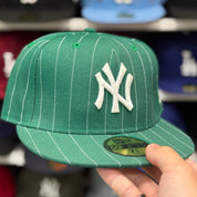 New Era New York Yankees 'Pinstripe' Green 59FIFTY Fitted Hat - Product Image