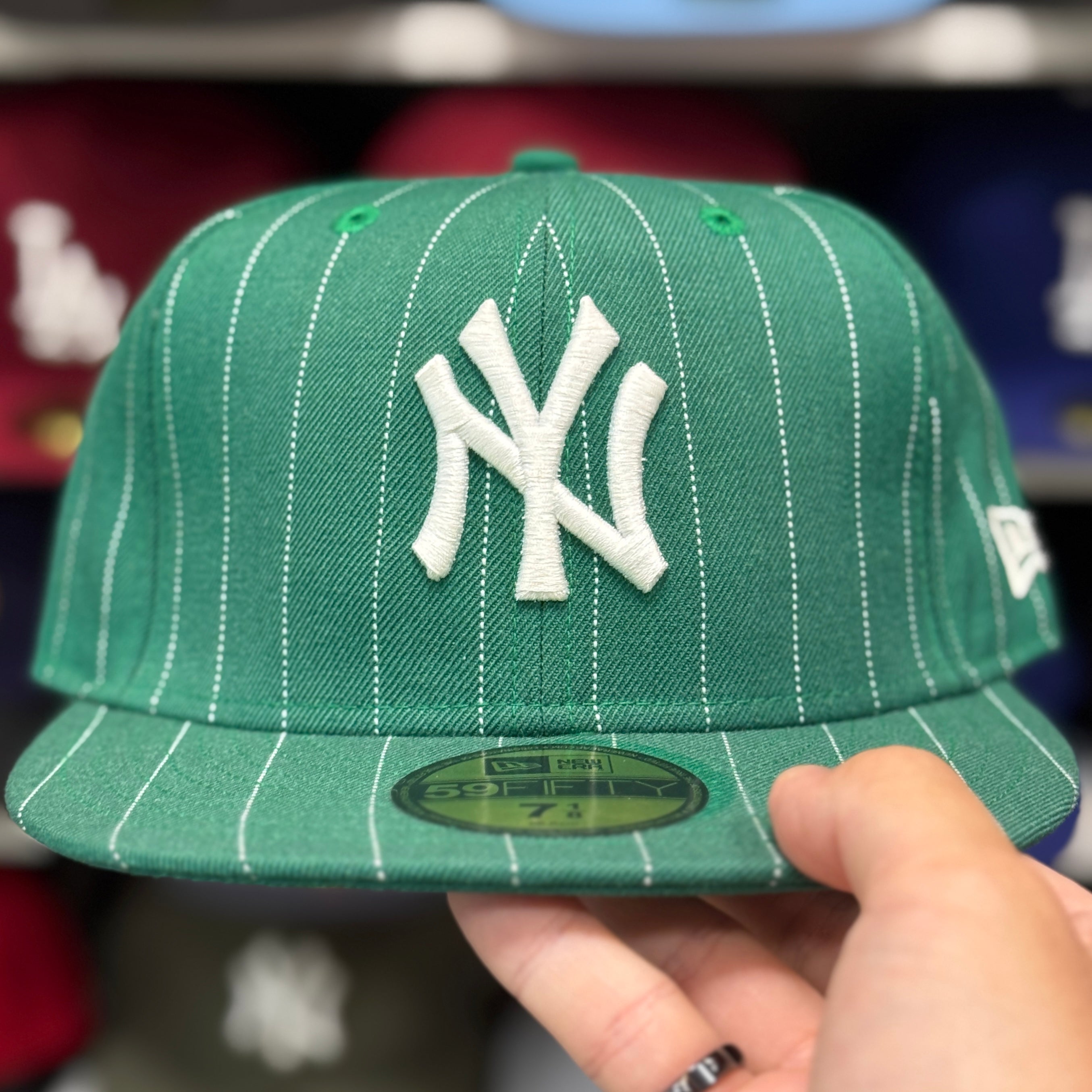 New Era New York Yankees 'Pinstripe' Green 59FIFTY Fitted Hat - Product Image