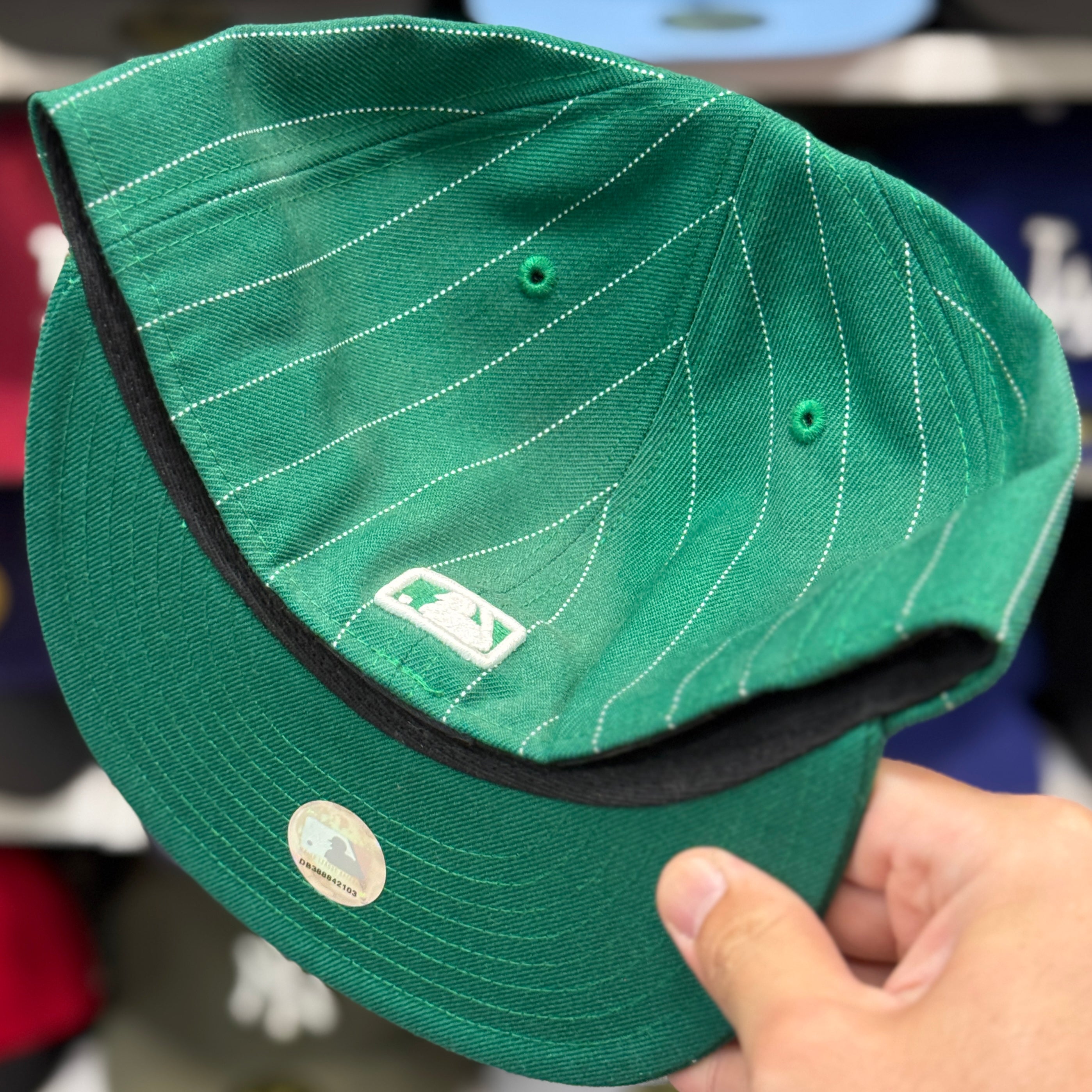 New Era New York Yankees 'Pinstripe' Green 59FIFTY Fitted Hat - Product Image