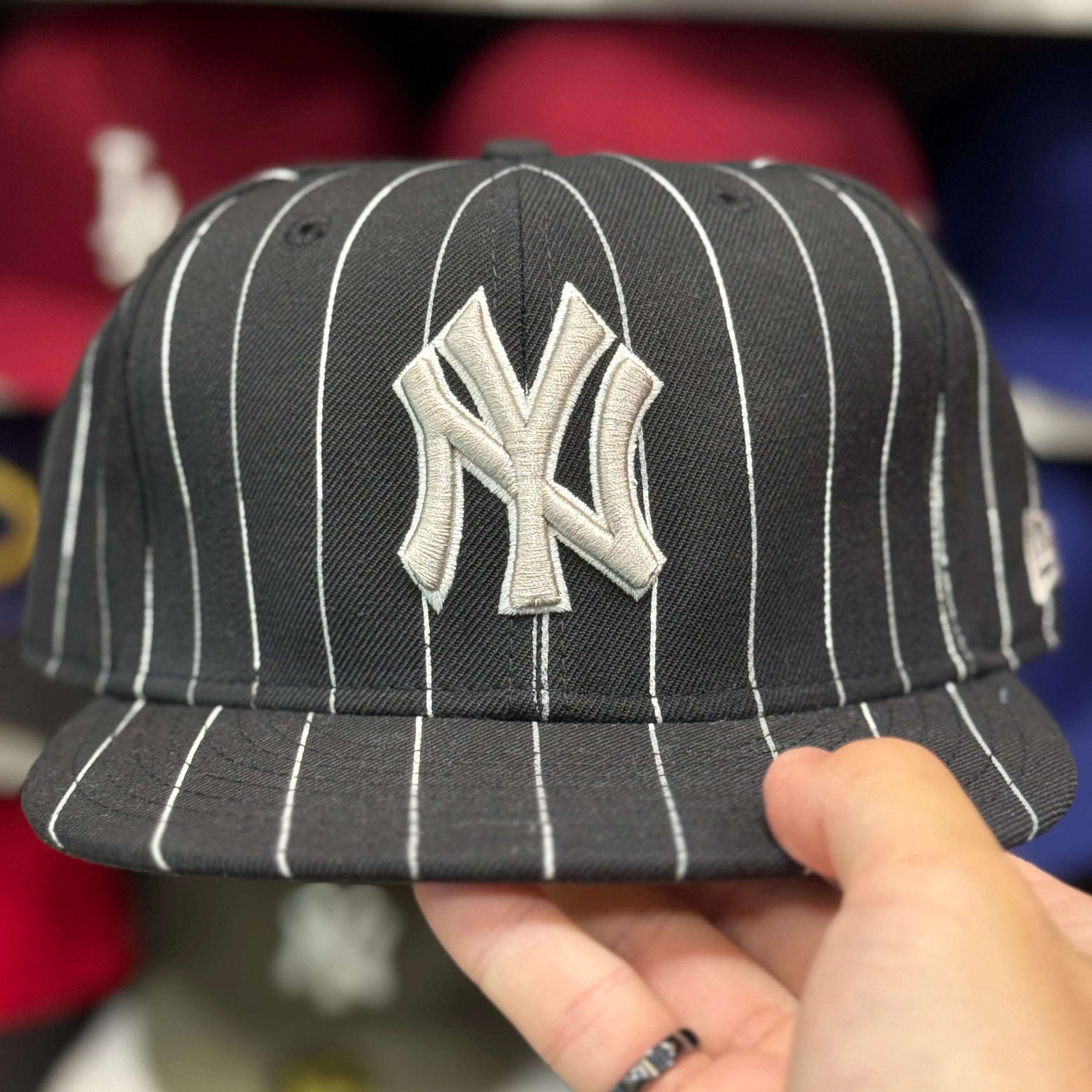 New Era New York Yankees 'Pinstripe' Black 59FIFTY Fitted Hat - Product Image