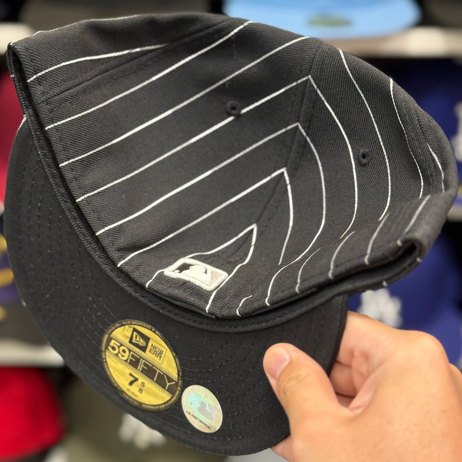 New Era New York Yankees 'Pinstripe' Black 59FIFTY Fitted Hat - Product Image