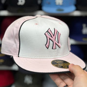 New Era New York Yankees 'Pastel Pipe' White/Pink 59FIFTY Fitted Hat - Product Image