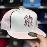 New Era New York Yankees 'Pastel Pipe' White/Pink 59FIFTY Fitted Hat