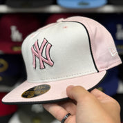 New Era New York Yankees 'Pastel Pipe' White/Pink 59FIFTY Fitted Hat - Product Image
