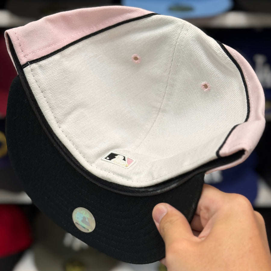 New Era New York Yankees 'Pastel Pipe' White/Pink 59FIFTY Fitted Hat - Product Image