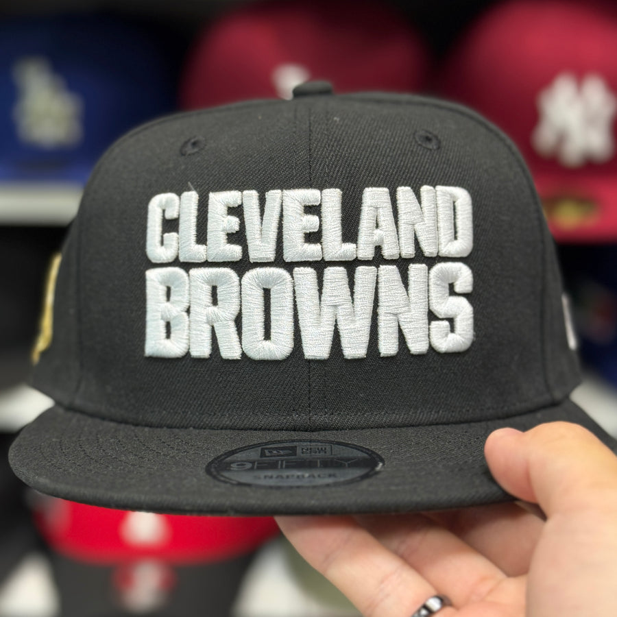 New Era Cleveland Browns 'Block Font' Black 9FIFTY Snapback - Product Image