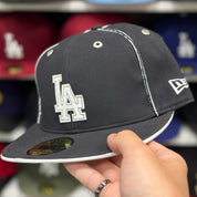 New Era Los Angeles Dodgers 'Vintage Suede' Black 59FIFTY Fitted Hat - Product Image