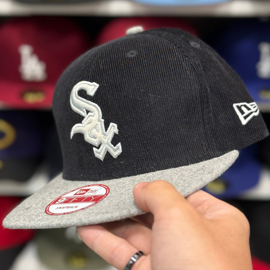 New Era Chicago White Sox 'Corduroy' Black/Silver 9FIFTY Snapback - Product Image