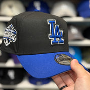 New Era Los Angeles Dodgers 'Back to Back World Series Champions' A-Frame Black/Navy 9FORTY Snapback - Product Image