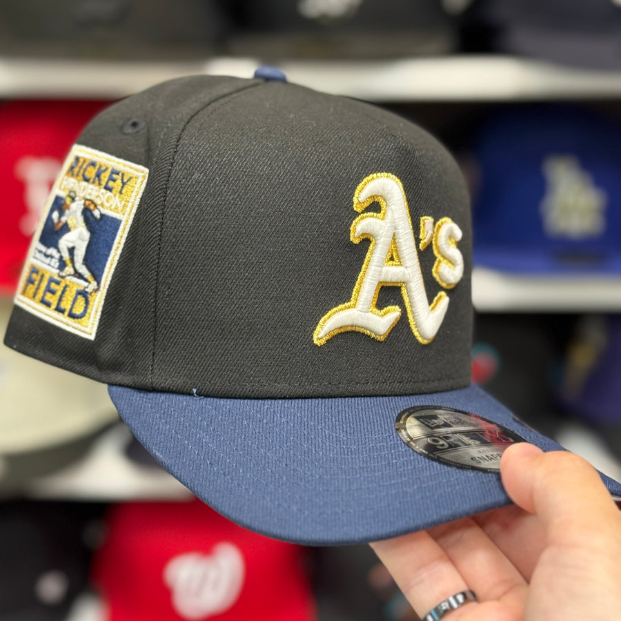 New Era Oakland Athletics 'Ricky Henderson Field' A-Frame Black/Navy 9FIFTY Snapback - Product Image