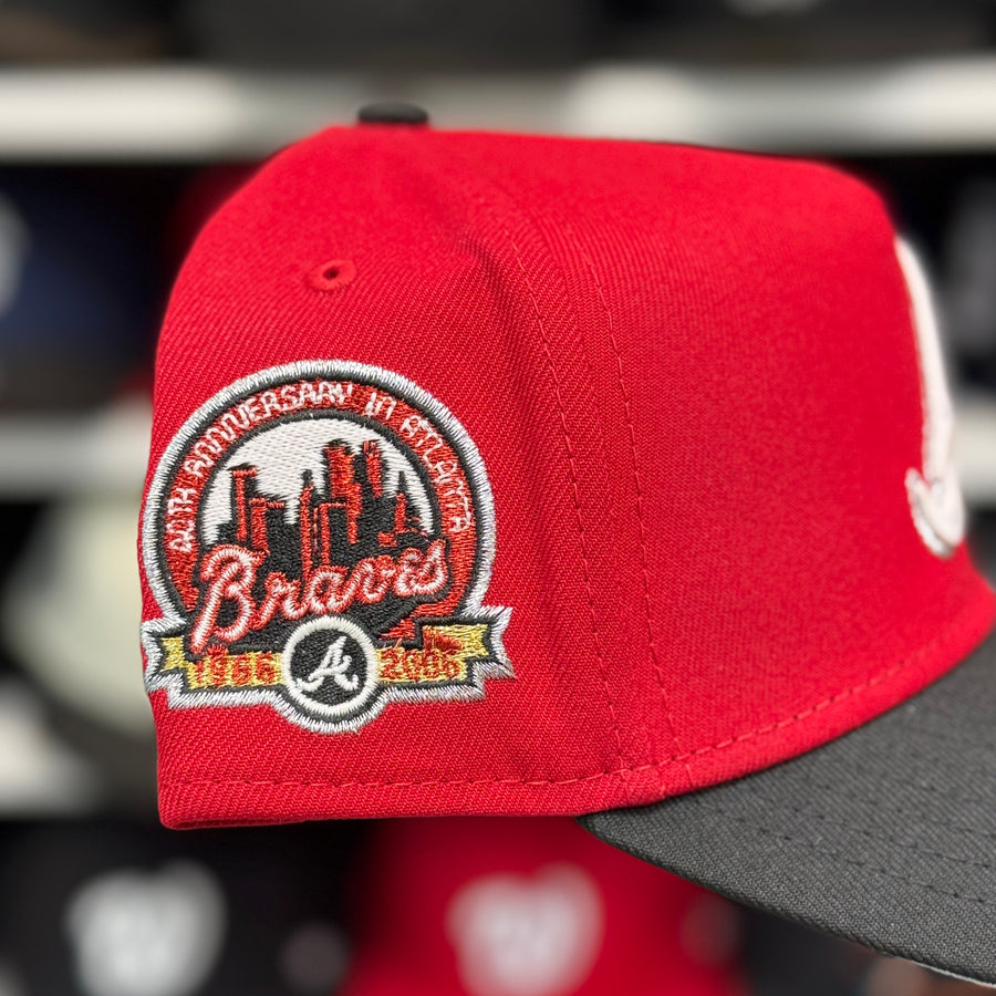 New Era Atlanta Braves '40th Anniversary' A-Frame Red/Black 9FORTY Snapback - Product Image
