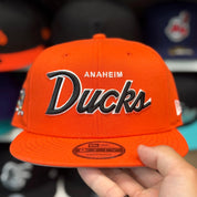 New Era Anaheim Ducks 'Script Logo' Orange 9FIFTY Snapback - Product Image