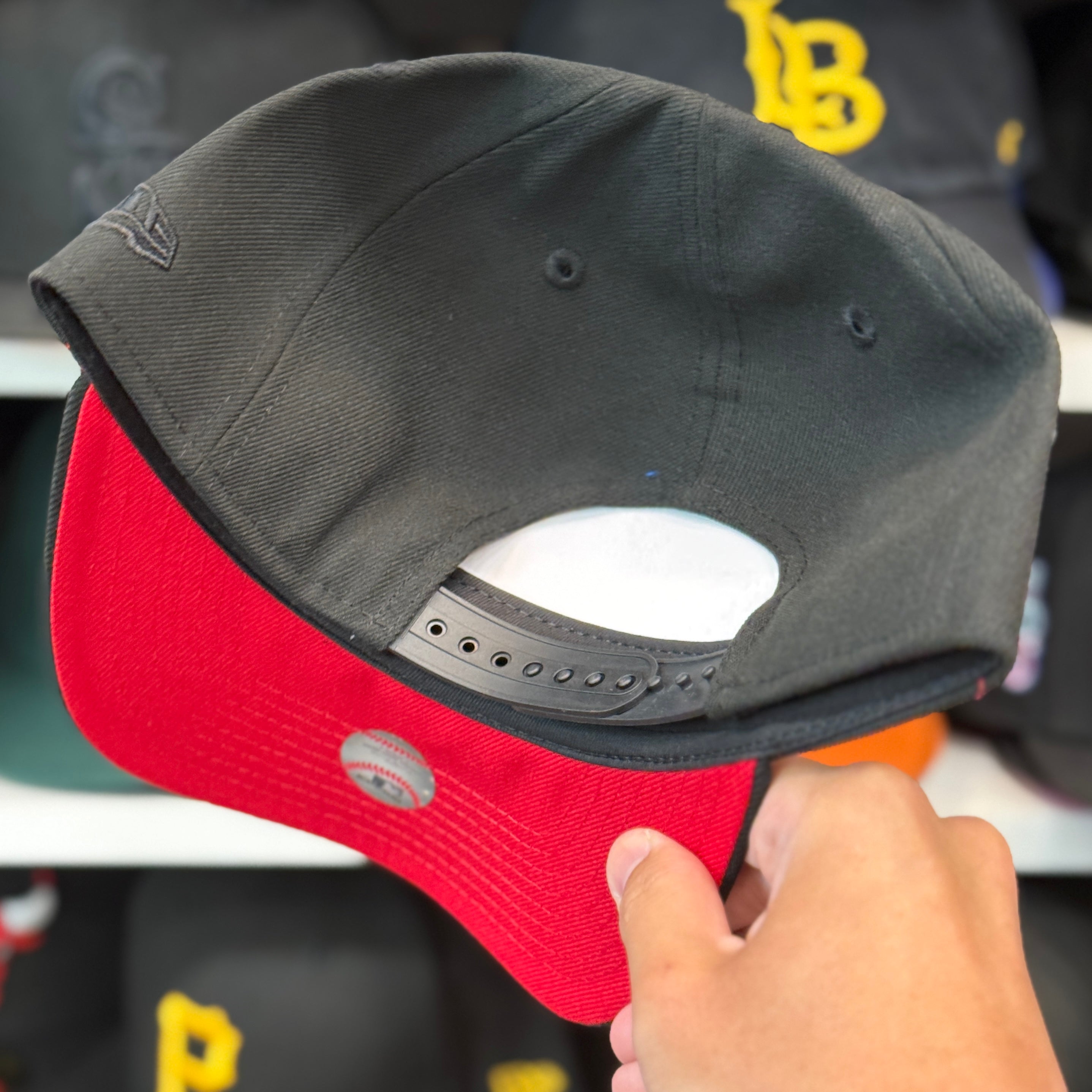 New Era Pittsburgh Pirates 'All Star Game' Gold Outline A-Frame Black 9FORTY Snapback | Red Under Brim - Product Image