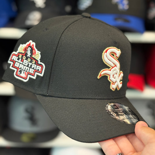 New Era Chicago White Sox '2003 All Star Game' Gold A-Frame 9FORTY Snapback Black/Red Under Brim
