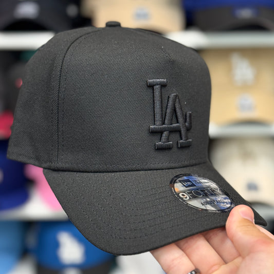 New Era Los Angeles Dodgers Black Stitch A-Frame 9FORTY Snapback All Black
