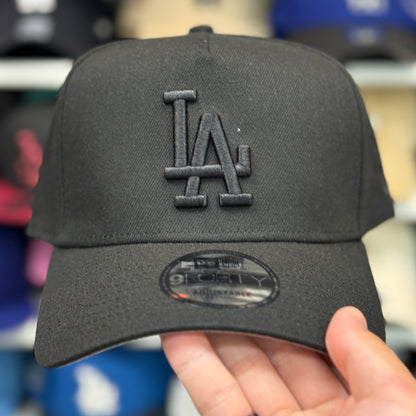 New Era Los Angeles Dodgers Black Stitch A-Frame 9FORTY Snapback All Black