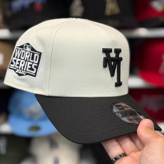 New Era Los Angeles Dodgers '2020 World Series' Upside Down A-Frame 9FORTY Snapback Ivory/Black
