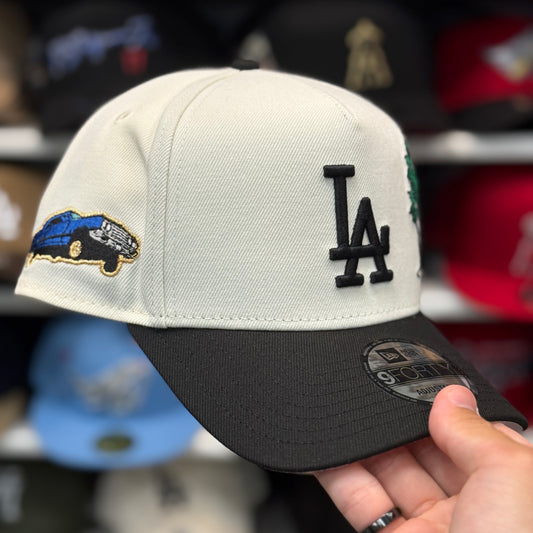 New Era Los Angeles Dodgers 'Lowrider Palm Tree' A-Frame 9FORTY Snapback Ivory/Black - Pink Under Brim