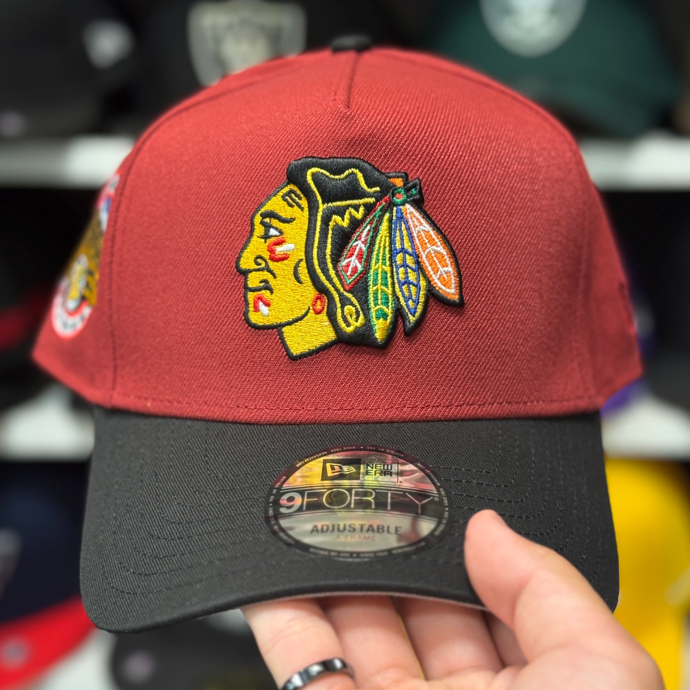 New Era Chicago Blackhawks A-Frame Red/Black 9FORTY Snapback - Product Image